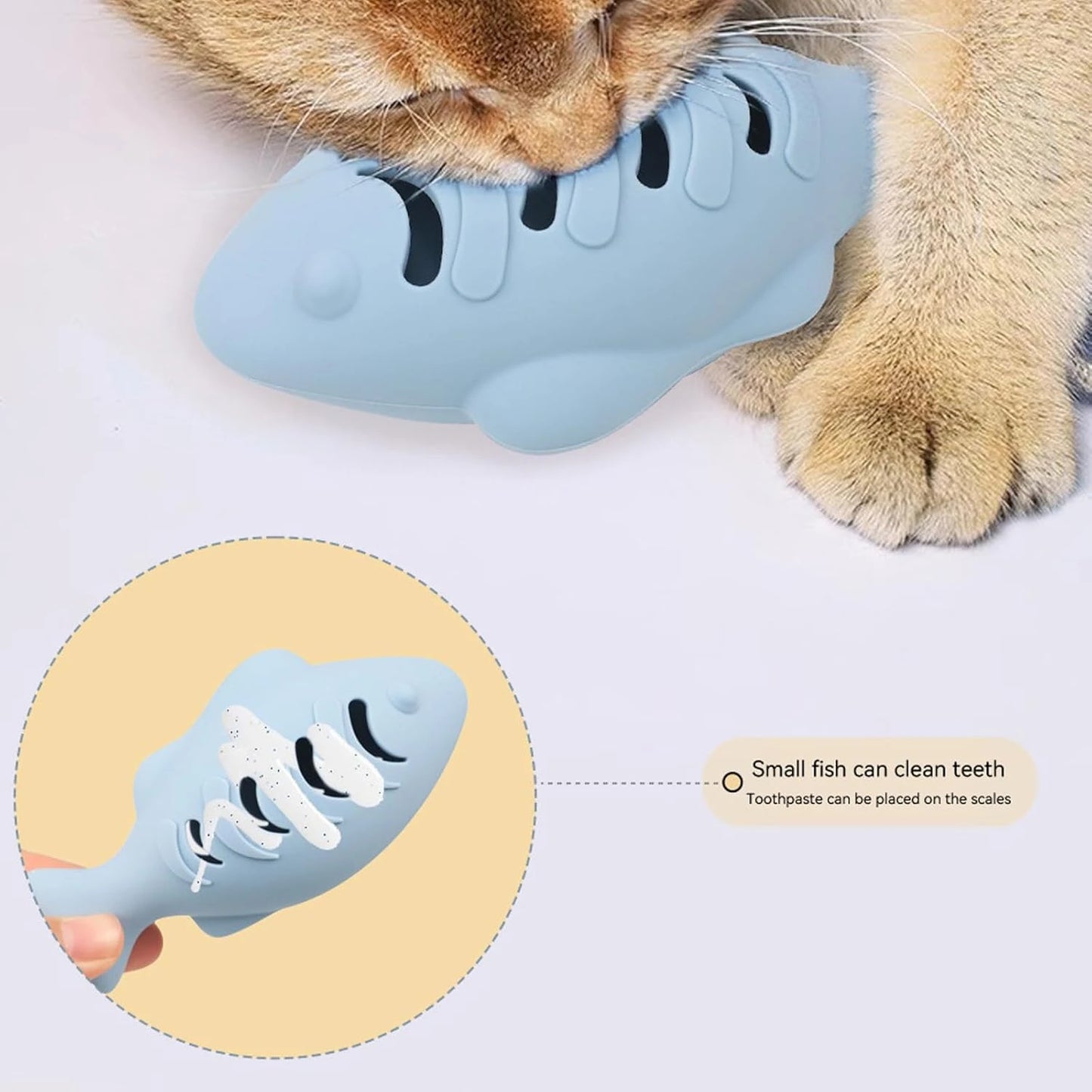 EC_3 Pcs Pet Treat Toys, Fish Shape Food-Grade Silicone