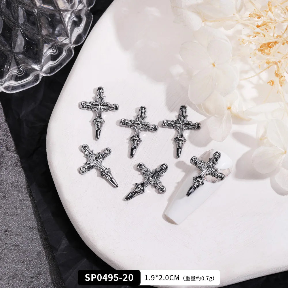 EC_20 Pcs Mixed Alloy Gothic Nail Charms