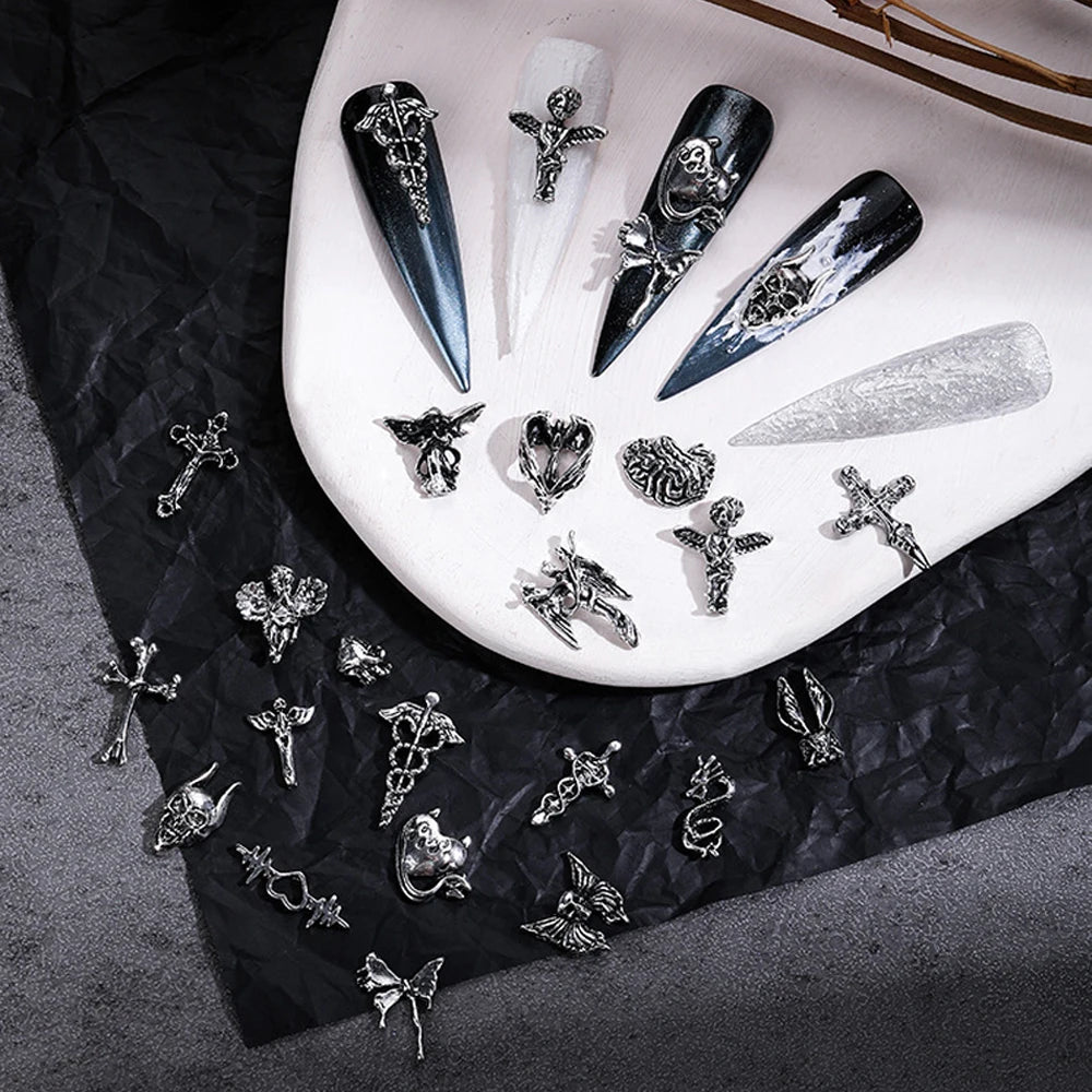 EC_20 Pcs Mixed Alloy Gothic Nail Charms