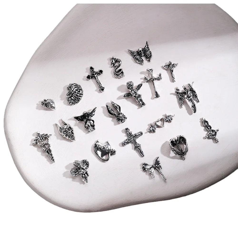 EC_20 Pcs Mixed Alloy Gothic Nail Charms