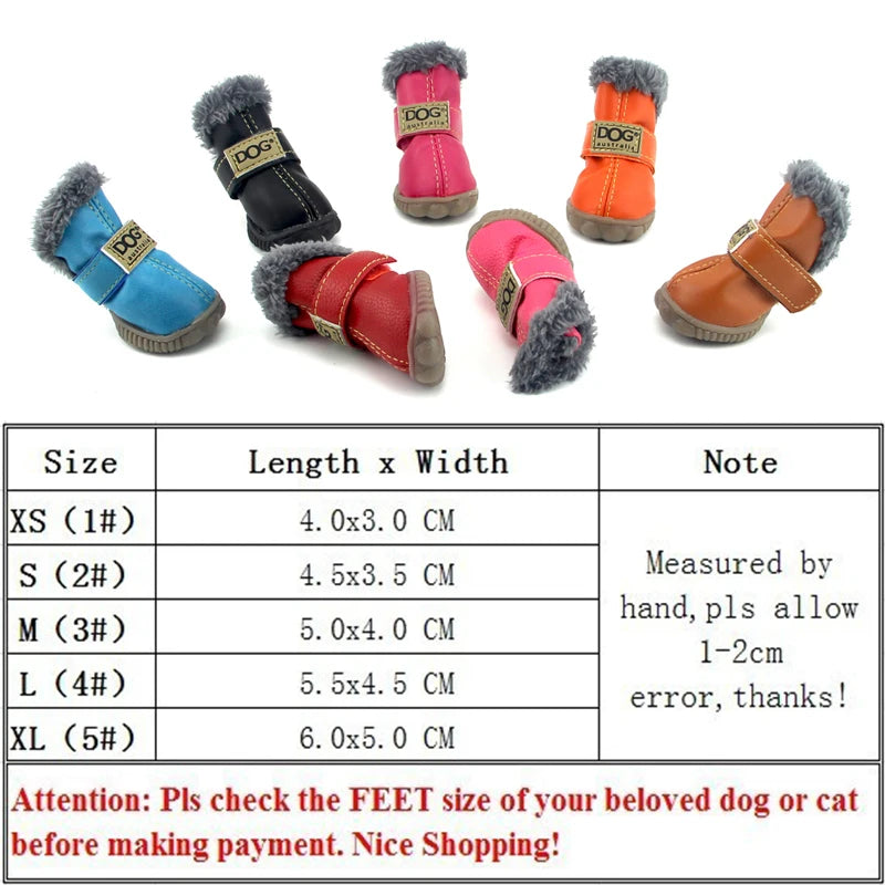 EC_ 4P Winter Pet Shoes Waterproof