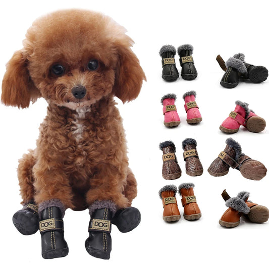 EC_ 4P Winter Pet Shoes Waterproof
