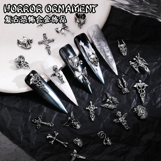 EC_20 Pcs Mixed Alloy Gothic Nail Charms