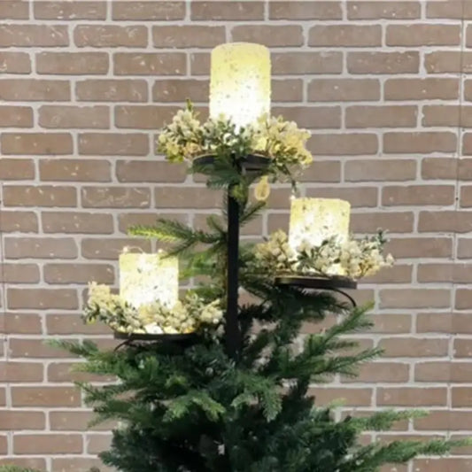 EC_60cm 90cm Iron Triple Tree Topper Candle Holder